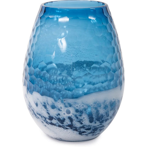 Howard Elliott Blue/Sky Large Bulbous Vase, Blue/White - 44032