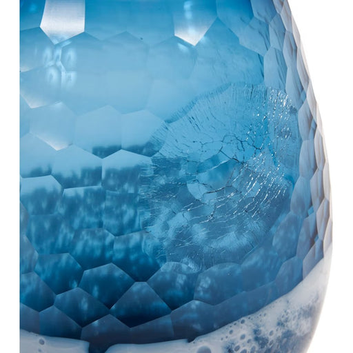 Howard Elliott Blue/Sky Large Bulbous Vase, Blue/White
