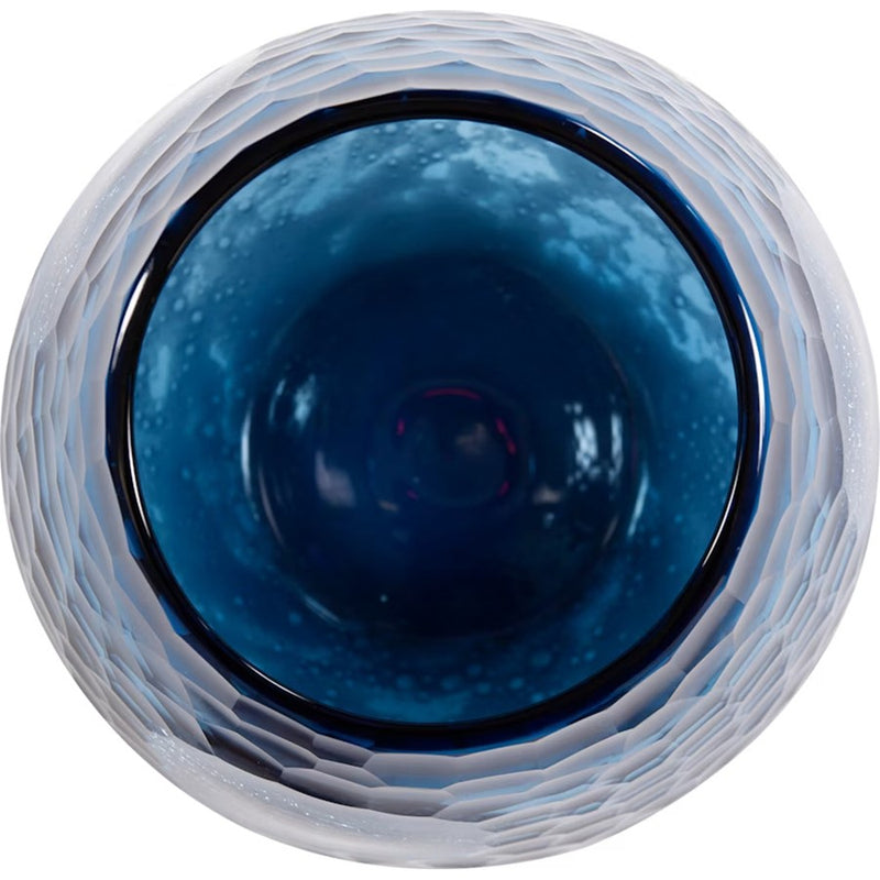 Howard Elliott Blue/Sky Large Bulbous Vase, Blue/White