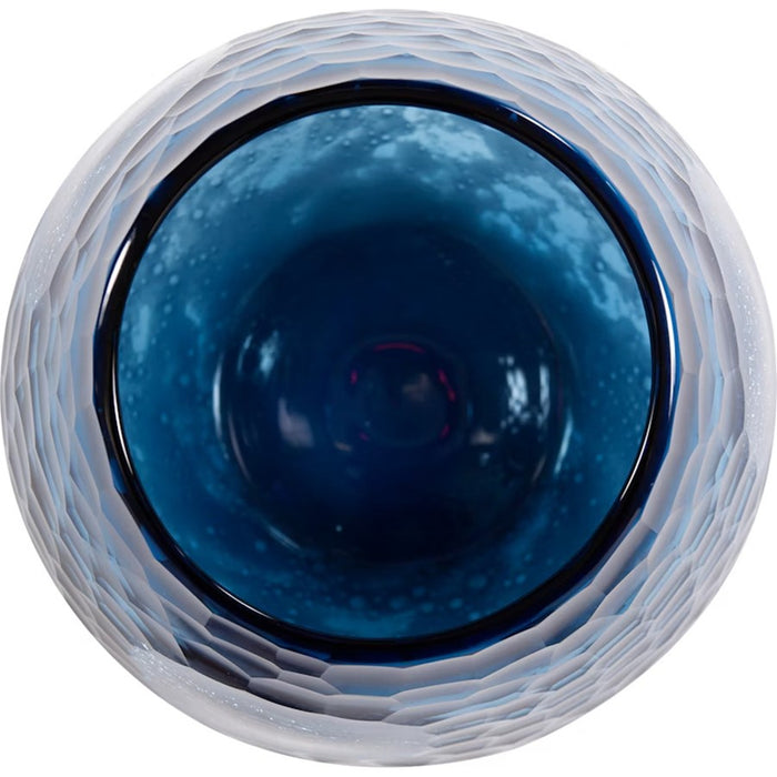 Howard Elliott Blue/Sky Large Bulbous Vase, Blue/White