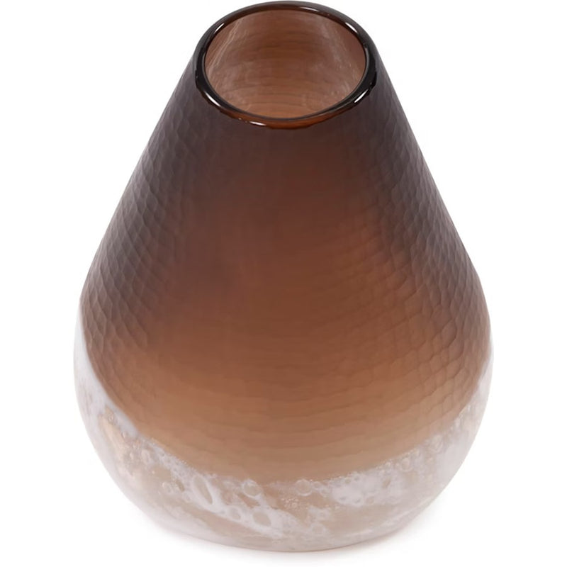 Howard Elliott Slanted Earth Vase Large, Brown/White - 44036
