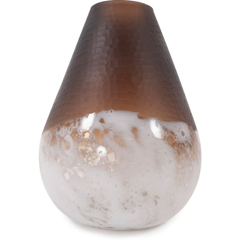 Howard Elliott Slanted Earth Vase Large, Brown/White