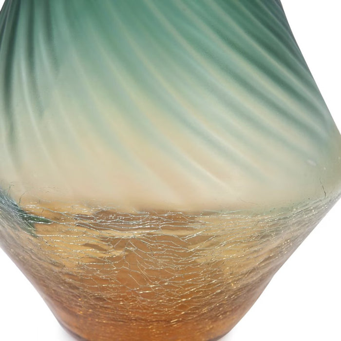 Howard Elliott Golden Murrine Vase Small, Green/Amber