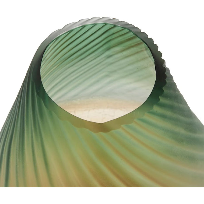 Howard Elliott Golden Murrine Vase Small, Green/Amber