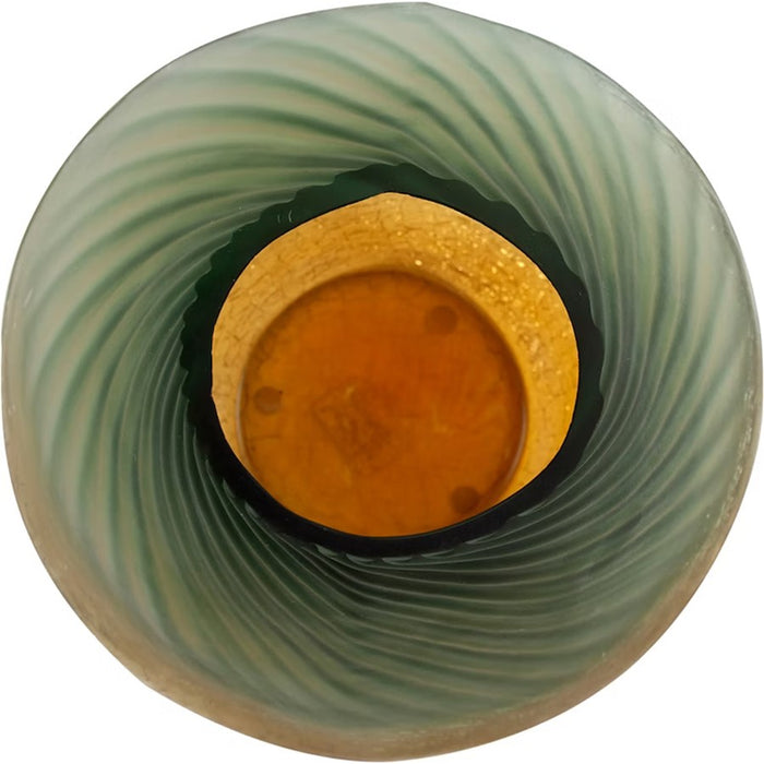Howard Elliott Golden Murrine Vase Small, Green/Amber