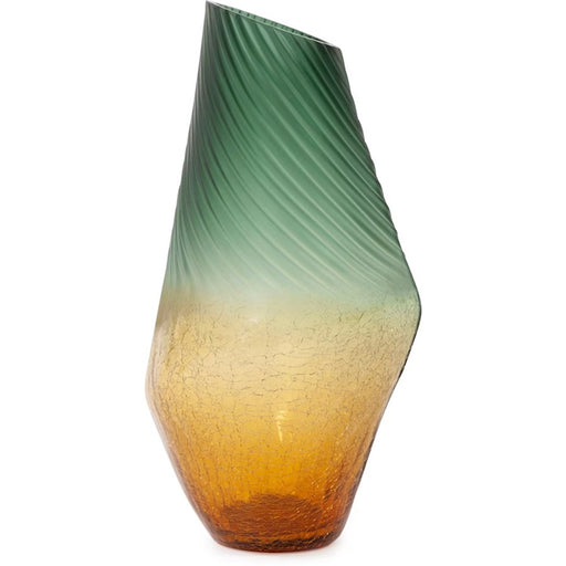 Howard Elliott Golden Murrine Vase Large, Green/Amber