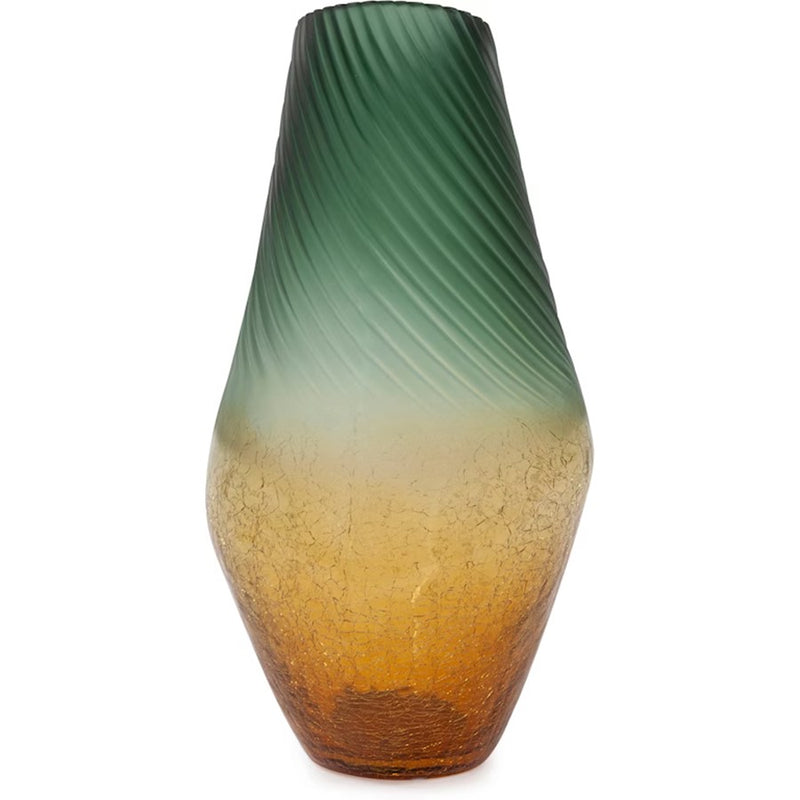 Howard Elliott Golden Murrine Vase Large, Green/Amber