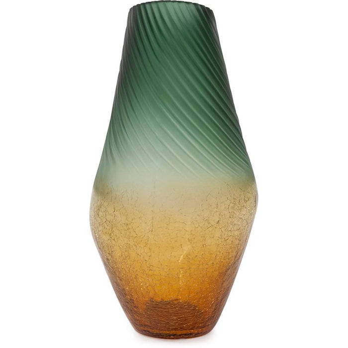 Howard Elliott Golden Murrine Vase Large, Green/Amber