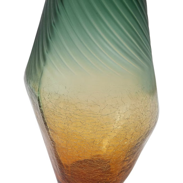 Howard Elliott Golden Murrine Vase Large, Green/Amber