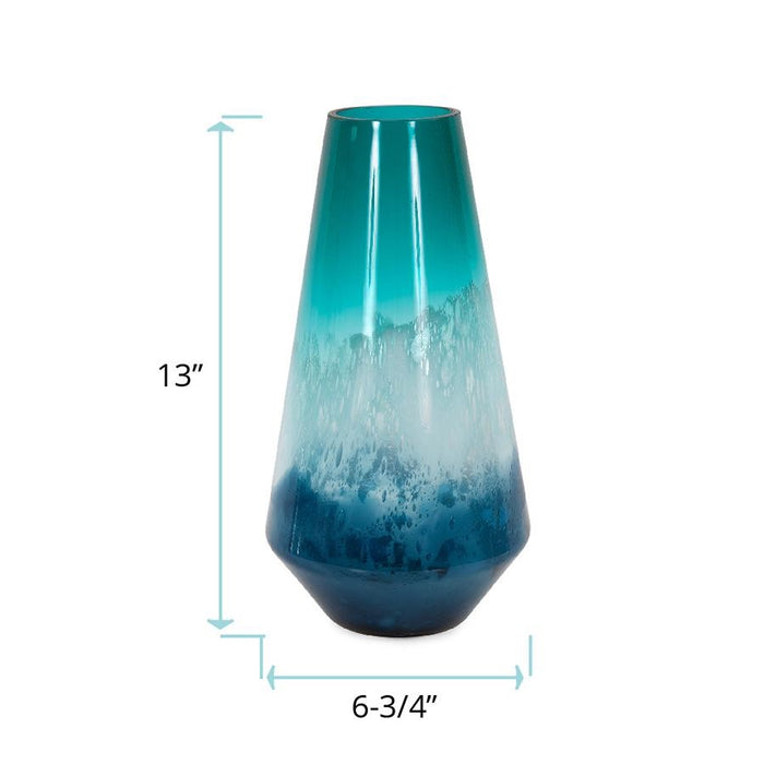 Howard Elliott Breakers Vase/Small, Aqua