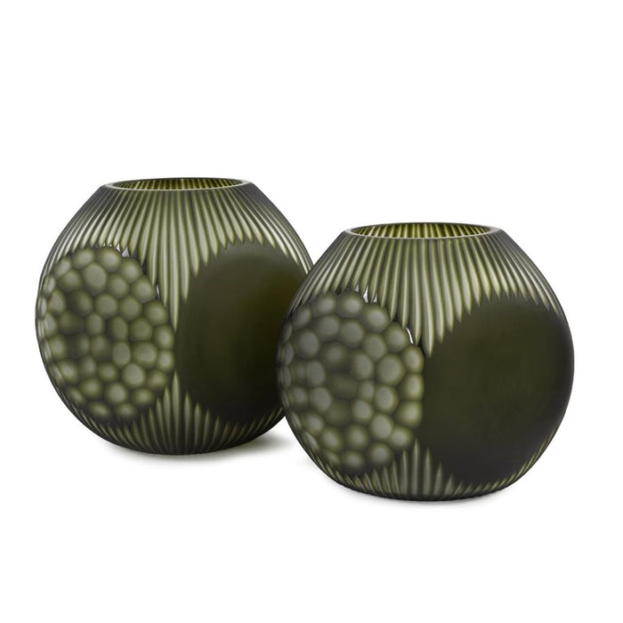 Howard Elliott Cebu Vase/Small, Forest Green
