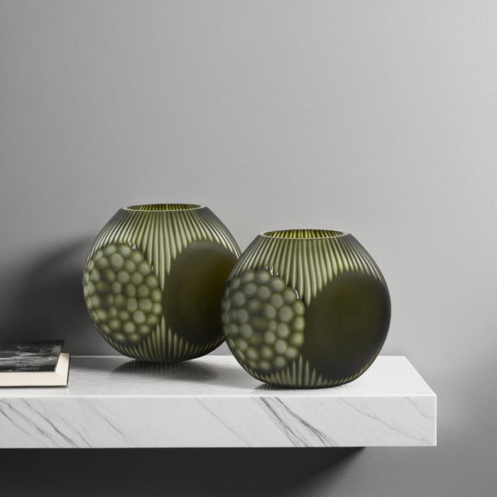 Howard Elliott Cebu Vase/Small, Forest Green