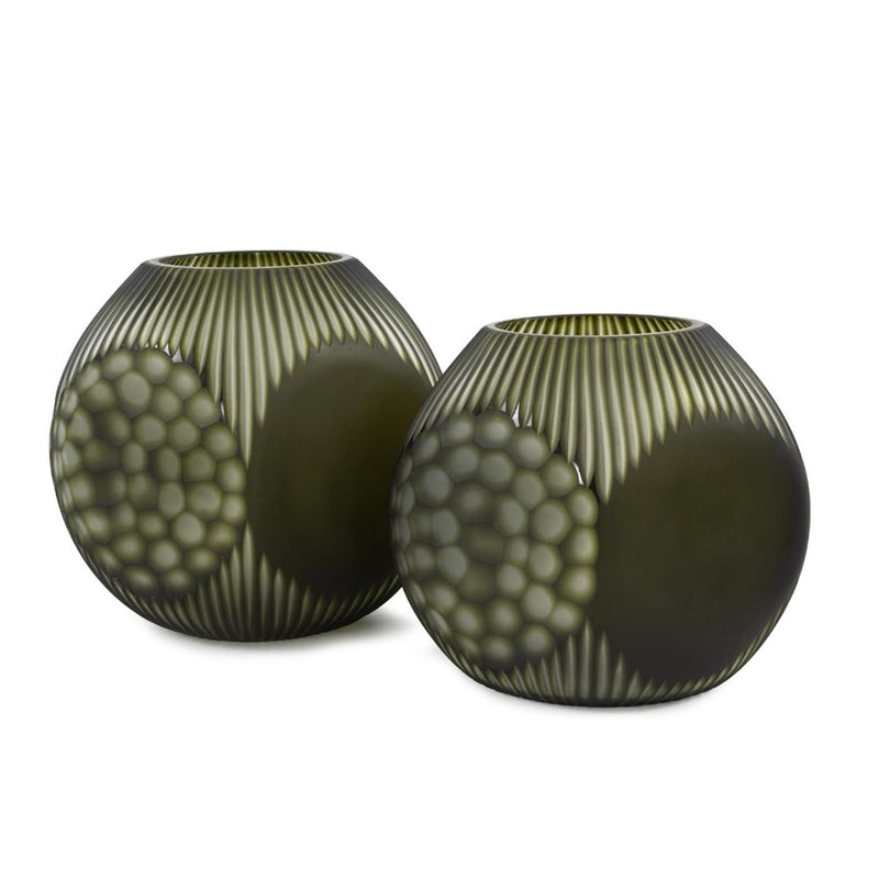 Howard Elliott Cebu Vase/Large, Forest Green