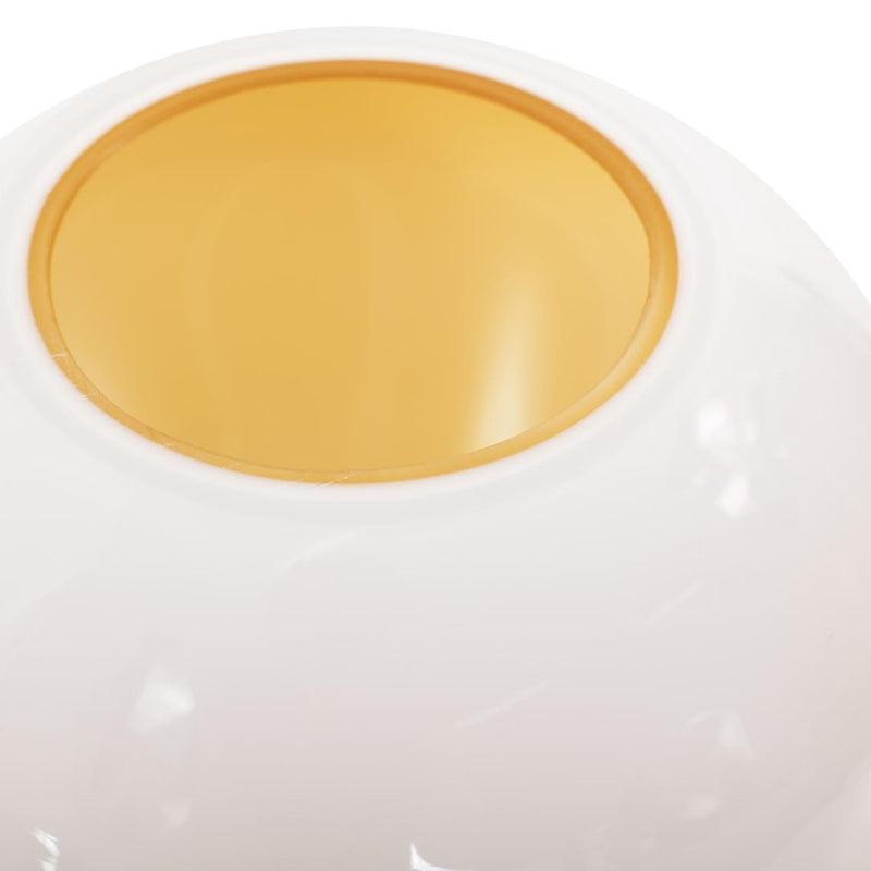 Howard Elliott Grasberg Glass Vase/Short, White/Orange