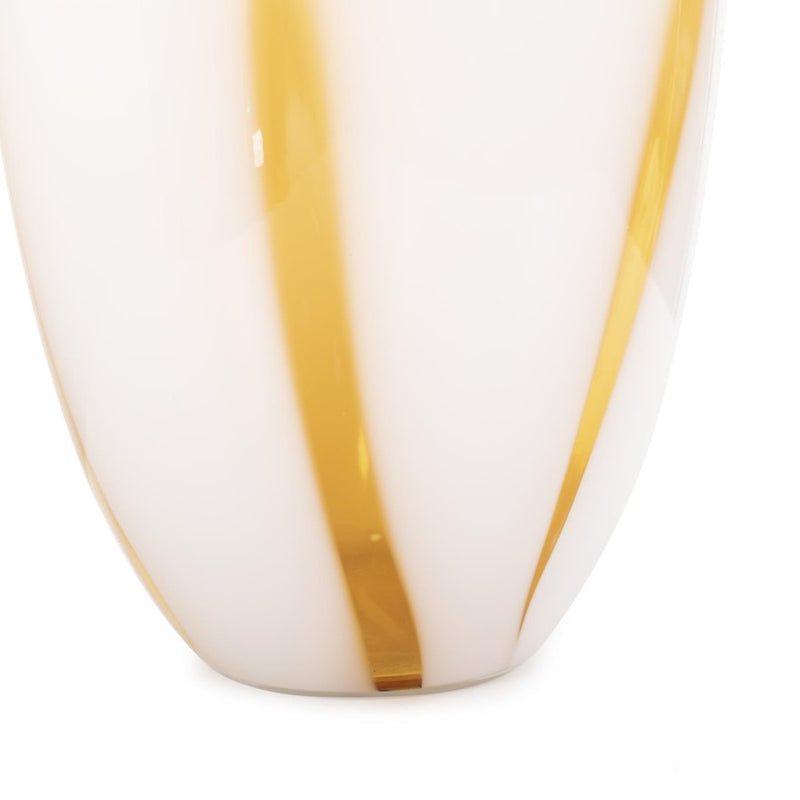 Howard Elliott Grasberg Glass Vase/Short, White/Orange
