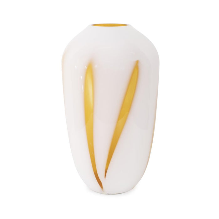 Howard Elliott Grasberg Glass Vase/Tall, White/Orange - 44054