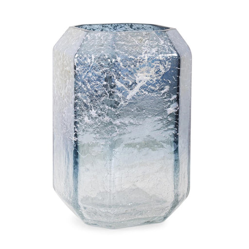 Howard Elliott Lonsdale Iridescent Tall Glass Vase, Blue/Silver