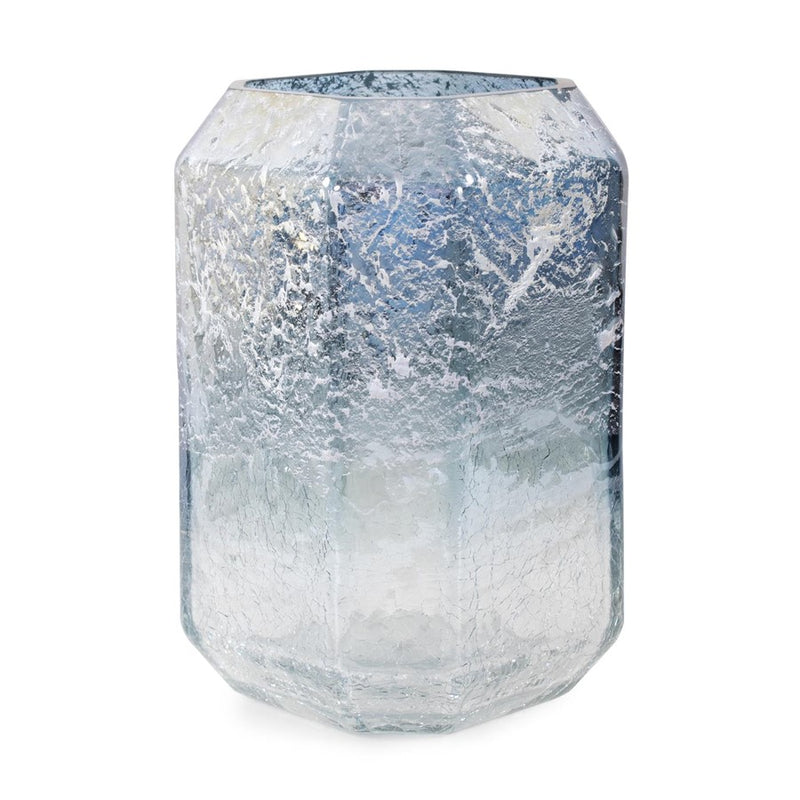 Howard Elliott Lonsdale Iridescent Tall Glass Vase, Blue/Silver