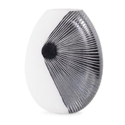 Howard Elliott Oxman Hypnotic Short Glass Vase, Black/White - 44074