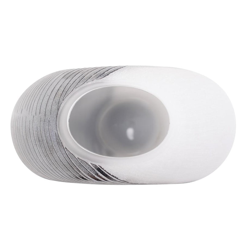 Howard Elliott Oxman Hypnotic Short Glass Vase, Black/White