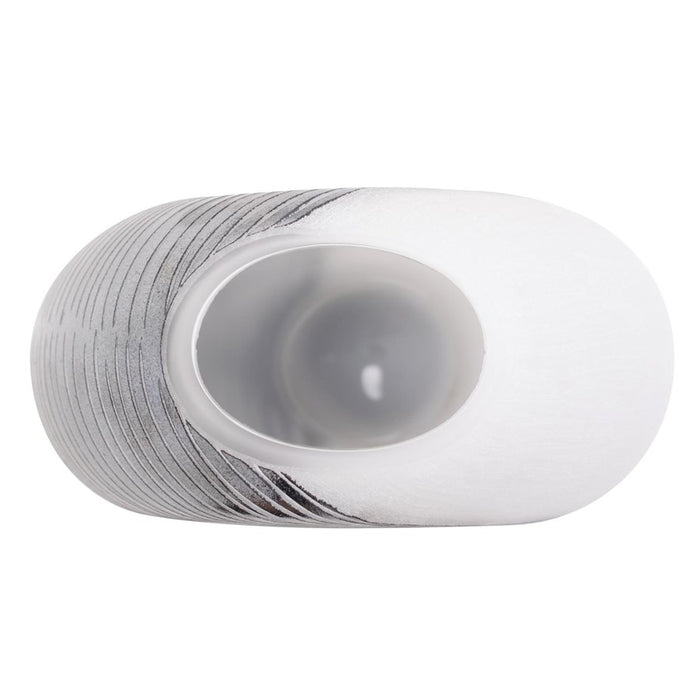 Howard Elliott Oxman Hypnotic Short Glass Vase, Black/White