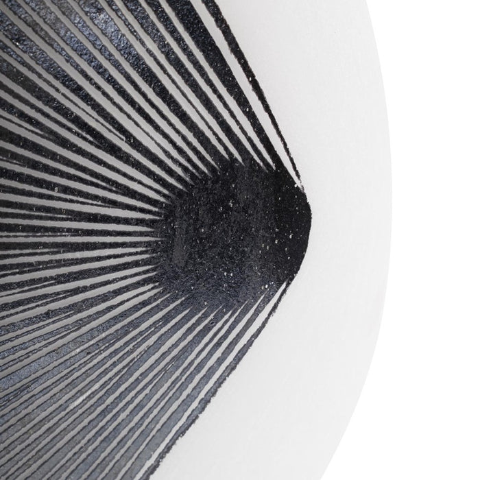 Howard Elliott Oxman Hypnotic Short Glass Vase, Black/White