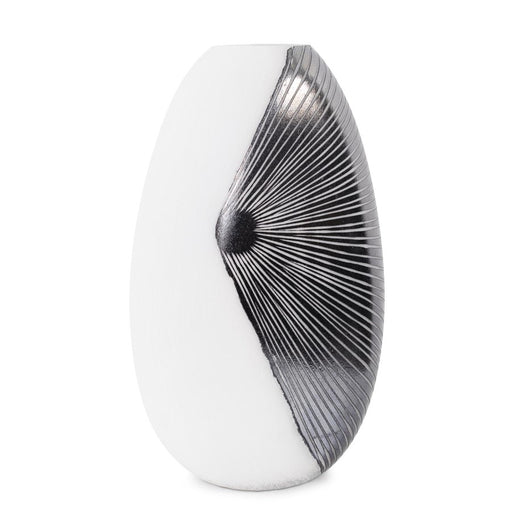 Howard Elliott Oxman Hypnotic Tall Glass Vase, Black/White - 44075