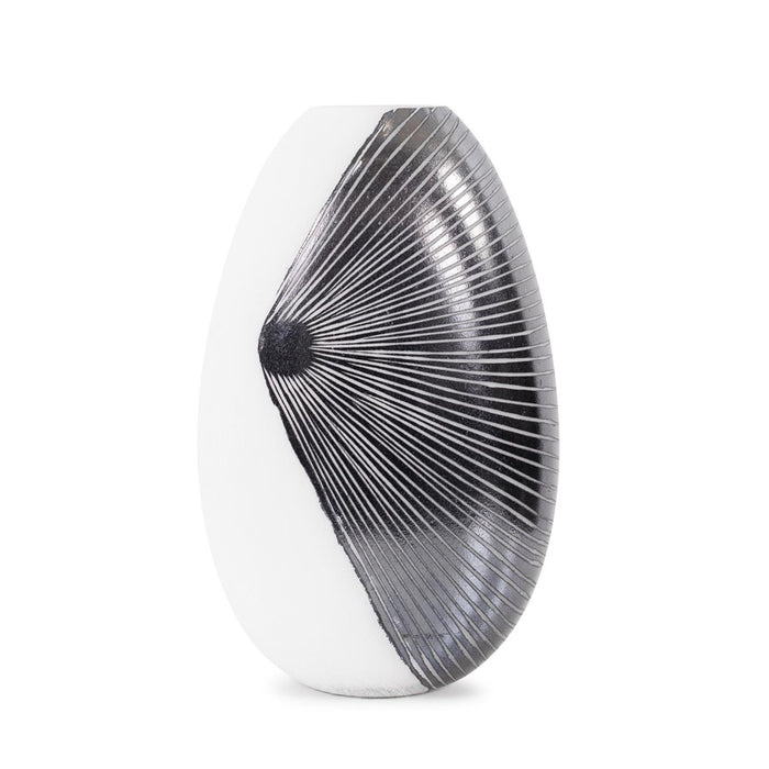 Howard Elliott Oxman Hypnotic Tall Glass Vase, Black/White