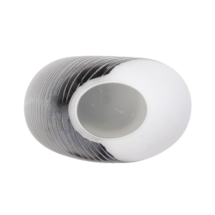 Howard Elliott Oxman Hypnotic Tall Glass Vase, Black/White