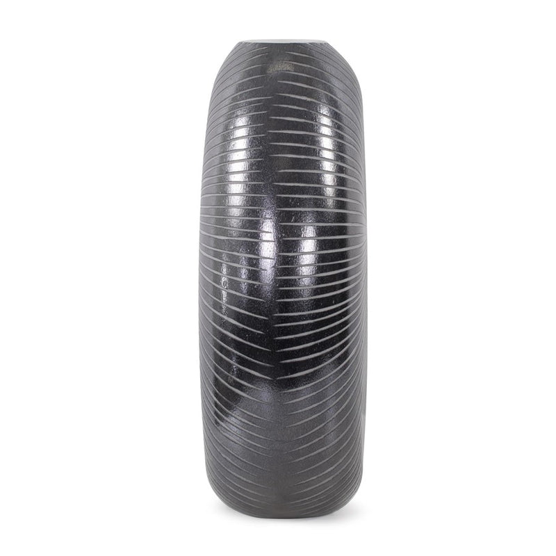 Howard Elliott Oxman Hypnotic Tall Glass Vase, Black/White