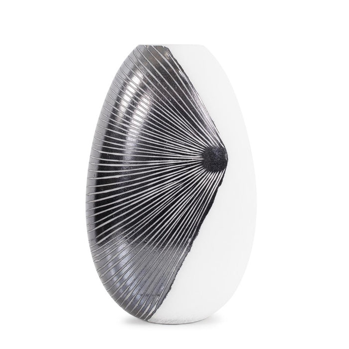 Howard Elliott Oxman Hypnotic Tall Glass Vase, Black/White