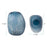Howard Elliott Yale Blue Asymmetrical Glass Vase/Large, Blue/Silver