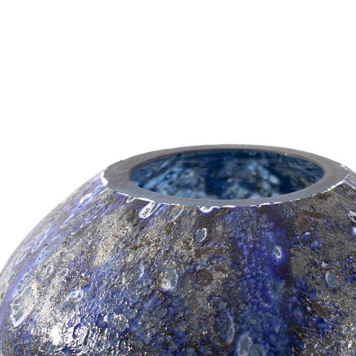 Howard Elliott Zynsky Art Glass, Deep Azure Blue/Tall, Azure Blue