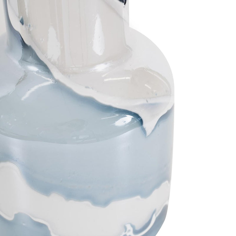 Howard Elliott Glacier Bay Layered Cylindrical Glass Bottle/Short