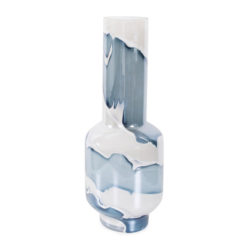 Howard Elliott Glacier Bay Layered Cylindrical Glass Vase/Tall - 44105