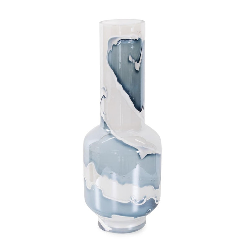 Howard Elliott Glacier Bay Layered Cylindrical Glass Vase/Tall