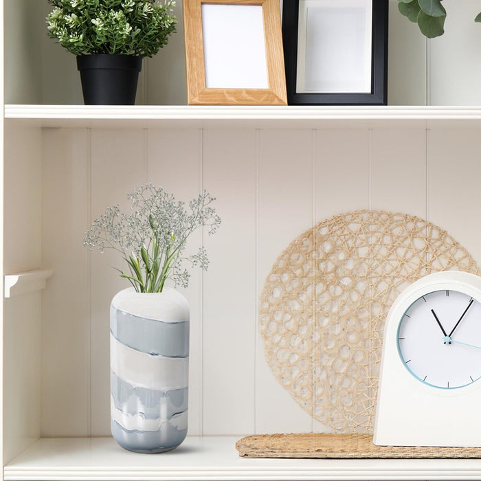 Howard Elliott Glacier Bay Rounded Edged Cylindrical Vase/Tall