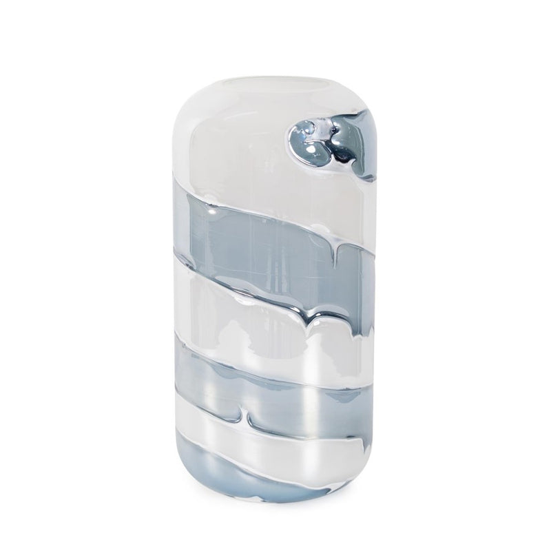 Howard Elliott Glacier Bay Rounded Edged Cylindrical Vase/Tall