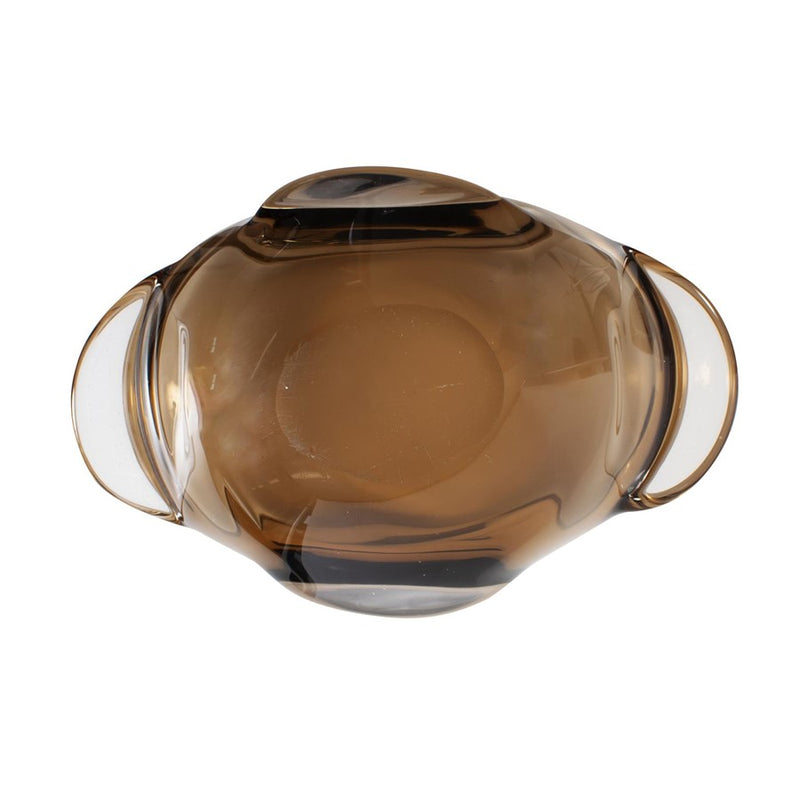 Howard Elliott Smokey Umber Glass Bowl