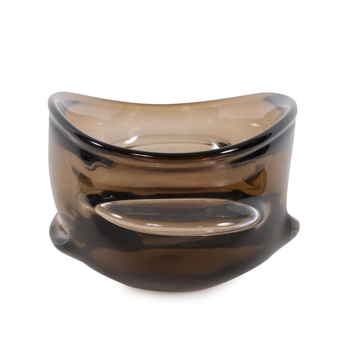 Howard Elliott Smokey Umber Glass Bowl