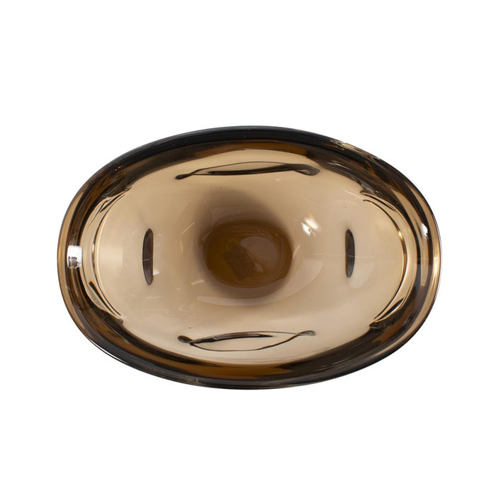 Howard Elliott Smokey Umber Glass Bowl