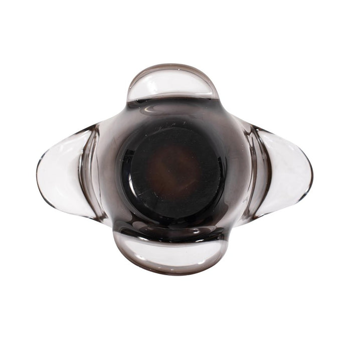 Howard Elliott Smokey Umber Flared Edged Glass Vase/Short