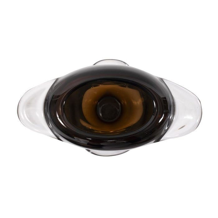 Howard Elliott Smokey Umber Flared Edged Glass Vase/Short