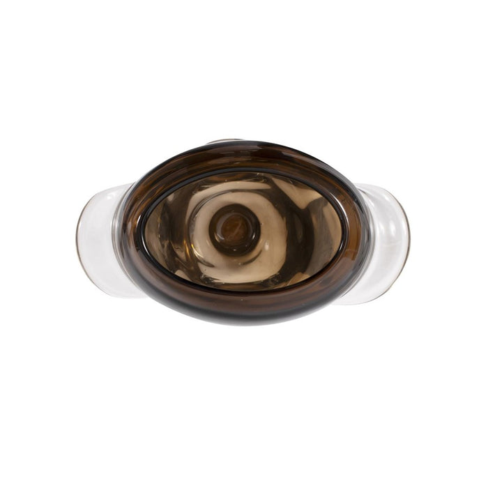 Howard Elliott Smokey Umber Flared Edged Glass Vase/Tall