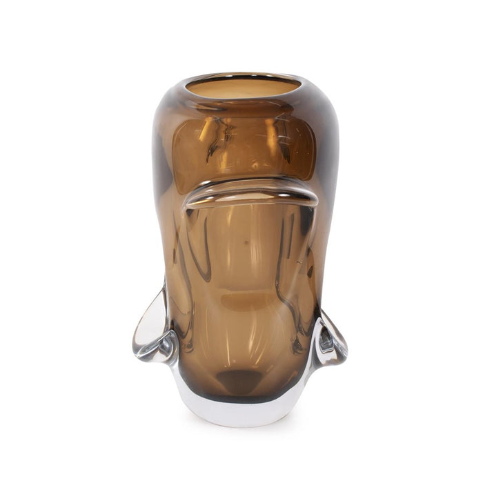 Howard Elliott Smokey Umber Flared Edged Glass Vase/Tall
