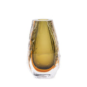 Howard Elliott Dusty Olive Crystalized Glass Vase/Tall, Olive - 44128