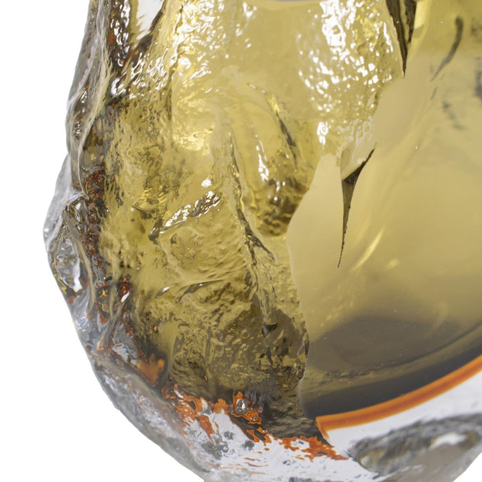 Howard Elliott Dusty Olive Crystalized Glass Vase/Tall, Olive