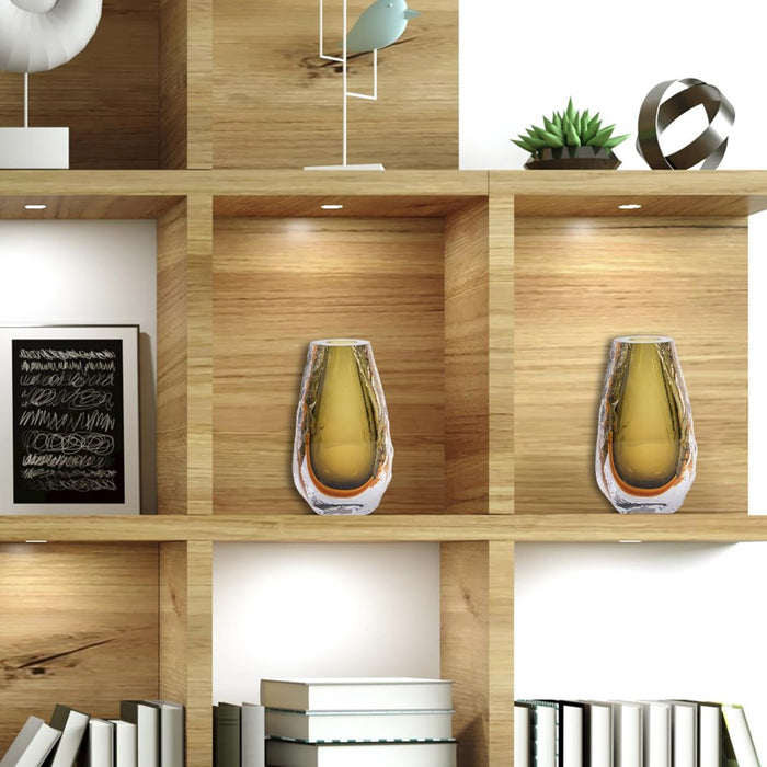 Howard Elliott Dusty Olive Crystalized Glass Vase/Tall, Olive