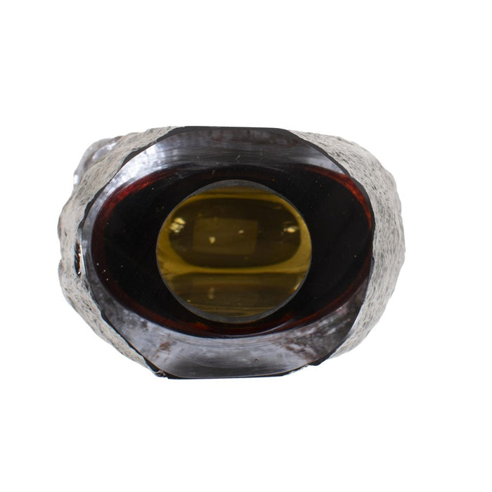 Howard Elliott Dusty Olive Crystalized Glass Vase/Tall, Olive