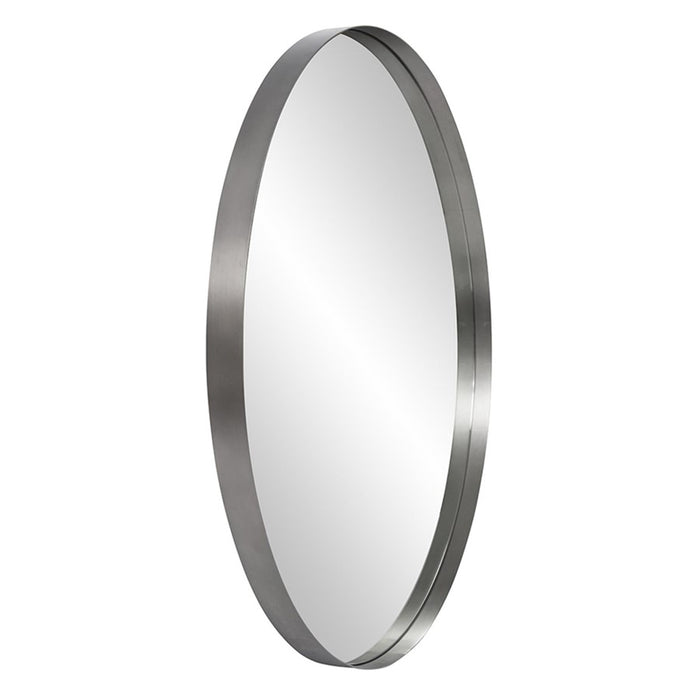 Howard Elliott Steele Silver Round Mirror, Silver